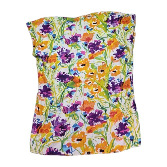 Vintage Jams World Top Floral Snap Button Sleeveless Cover Up Womens One Size - Picture 2 of 7